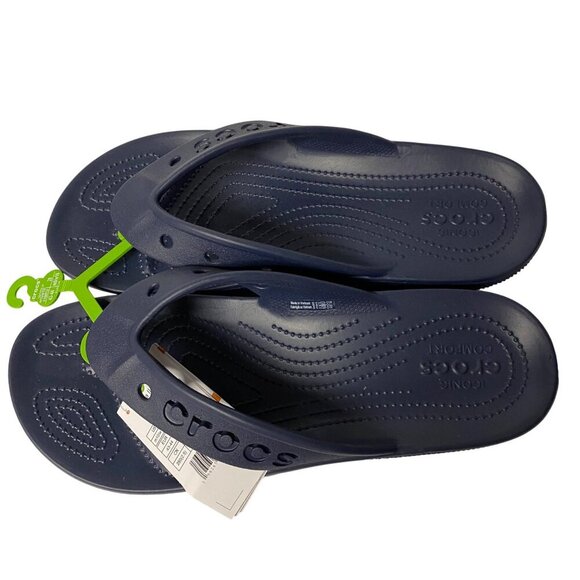 Crocs Classic Navy Blue Flip Flops Sandals Size M10/W12 NWT - Picture 6 of 8